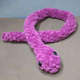 Soft Snake Pink Fluffy Crochet Toy - Image 2