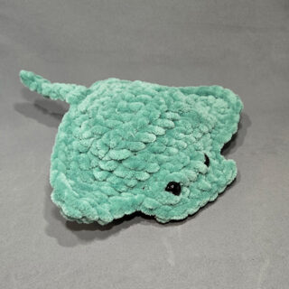 Aqua Manta Ray Soft Crochet Toy