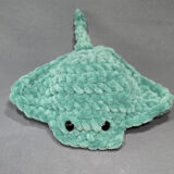 Aqua Manta Ray Soft Crochet Toy - Image 2