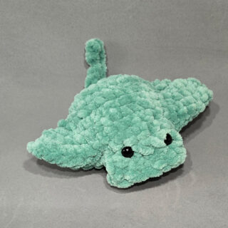 Aqua Baby Manta Ray Soft Crochet Toy