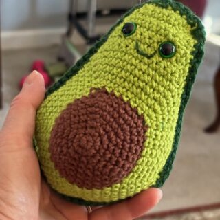 Crochet avocado fidget toy