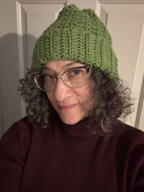 Spring green crochet hat