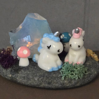 Unicorns and Opalite Gemstone Rock Garden