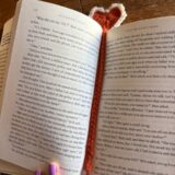 Crochet Heart Bookmark - Orange - Image 2