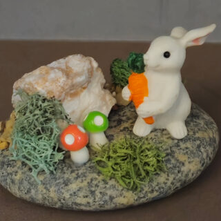 Bunny and Porkstone Gemstone Rock Garden