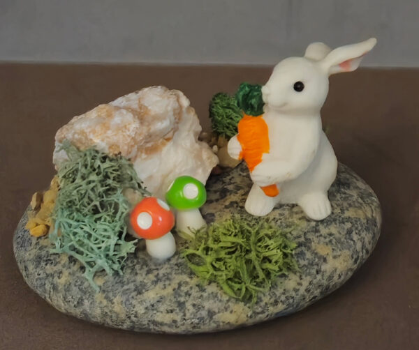 Bunny and Porkstone Gemstone Rock Garden