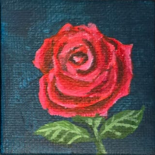 Rose 2x2 Miniature w/Easel
