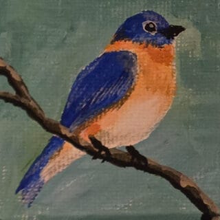 Bluebird 2x2 Miniature w/Easel