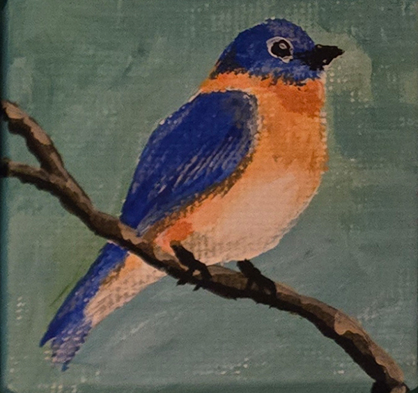 Bluebird 2x2 Miniature w/Easel