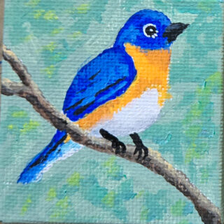 Bluebird 2x2 Miniature w/Easel