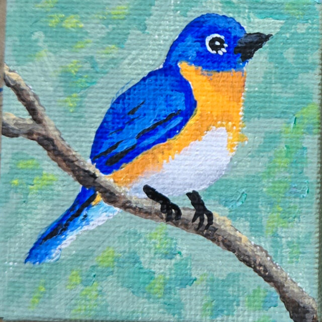 Bluebird 2x2 Miniature w/Easel