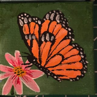 Monarch Butterfly 2x2 Miniature w/Easel
