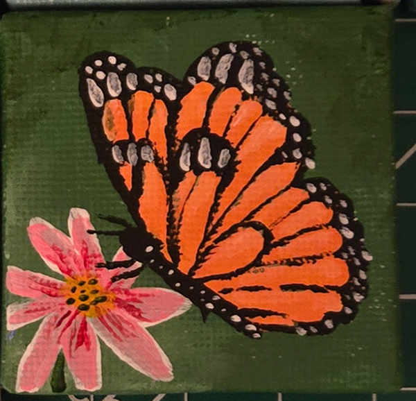 Monarch Butterfly 2x2 Miniature w/Easel