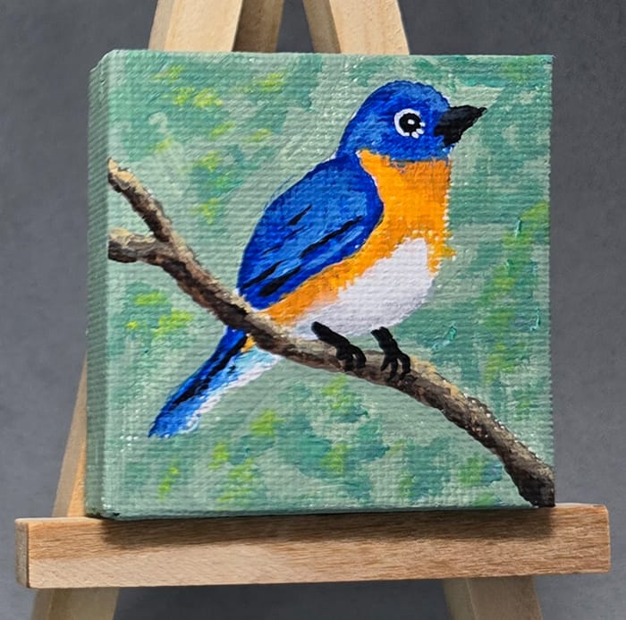 Bluebird 2x2 Miniature w/Easel