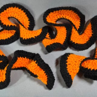 Orange and Black Cozy Twisted Scarf