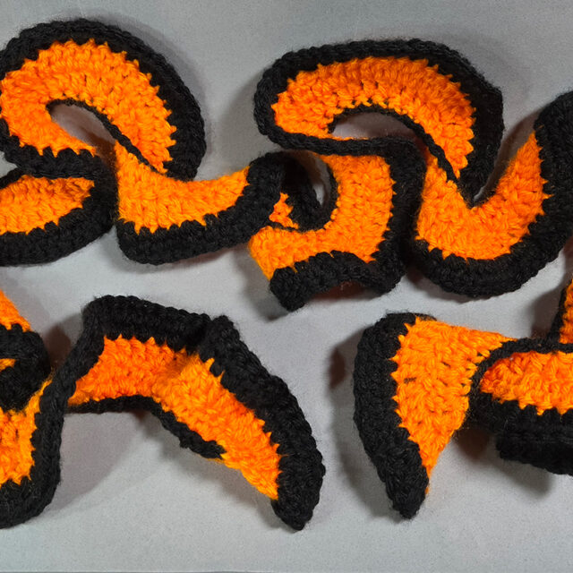 Orange and Black Cozy Twisted Scarf
