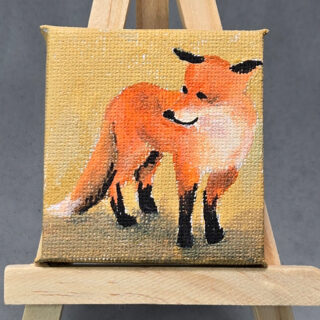 Red Fox 2x2 Miniature w/Easel
