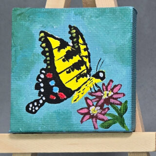 Tiger Swallowtail 2x2 Miniature w/Easel