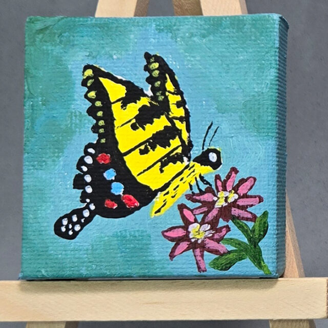 Tiger Swallowtail 2x2 Miniature w/Easel