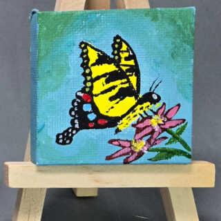 Tiger Swallowtail 2x2 Miniature w/Easel