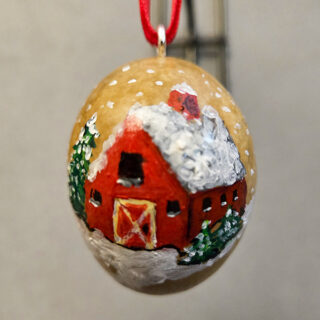 Red Barn Gourd Ornament