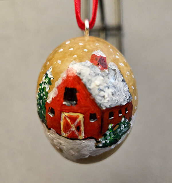 Red Barn Gourd Ornament