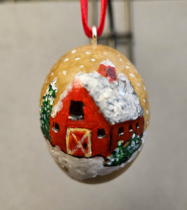 Red Barn Gourd Ornament
